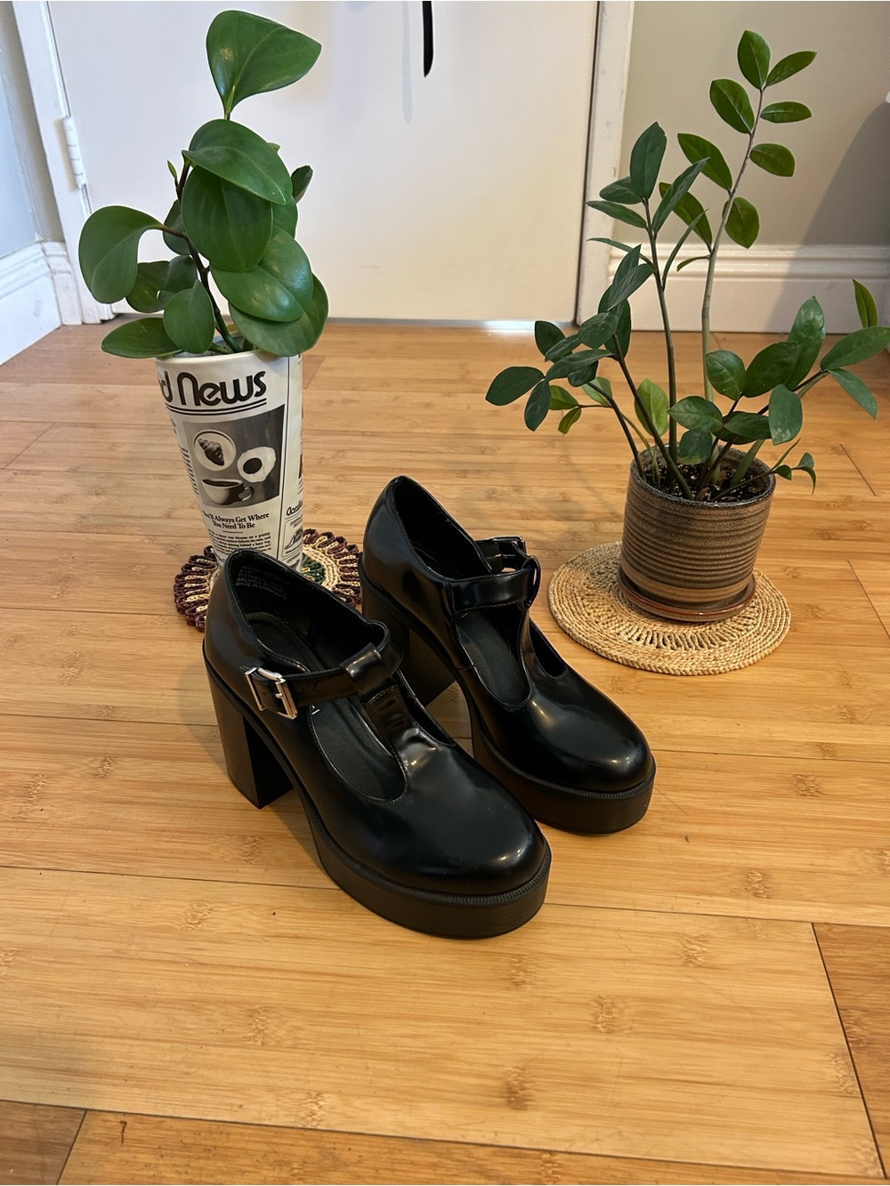 Black Mary Jane Platform Heels